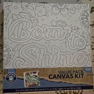 Crafter's Closet Canvas Paint Kit New "Born To Shine"